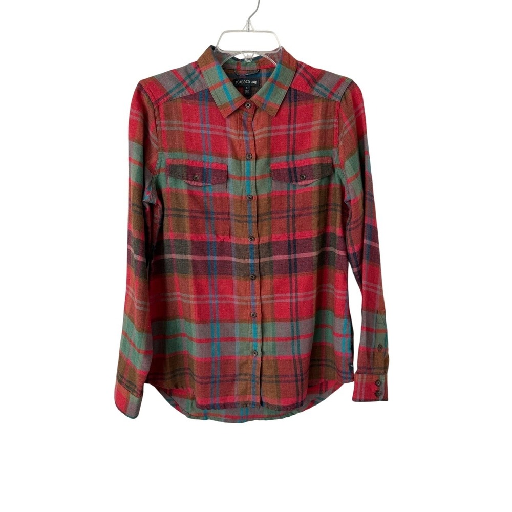 Toad&Co Women's Re-Form Plaid Flannel Button Down Shirt Recycled Cotton Heritage